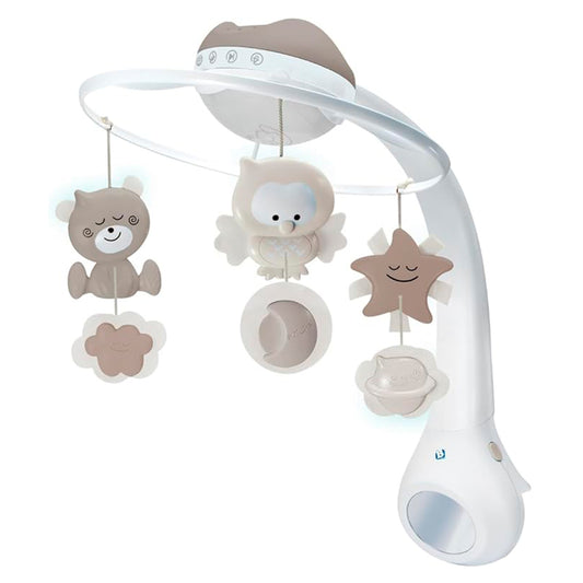 Infantino Proyector Musical Móvil 3-en-1, Luz Nocturna Y Proyector Cuna, 6 Melodías, 4 Sonidos Naturaleza, Gris_0