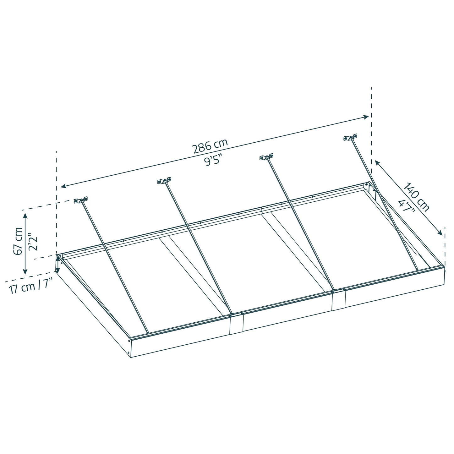 Sophia XL Canopy de porta 140x286 cm transparente 