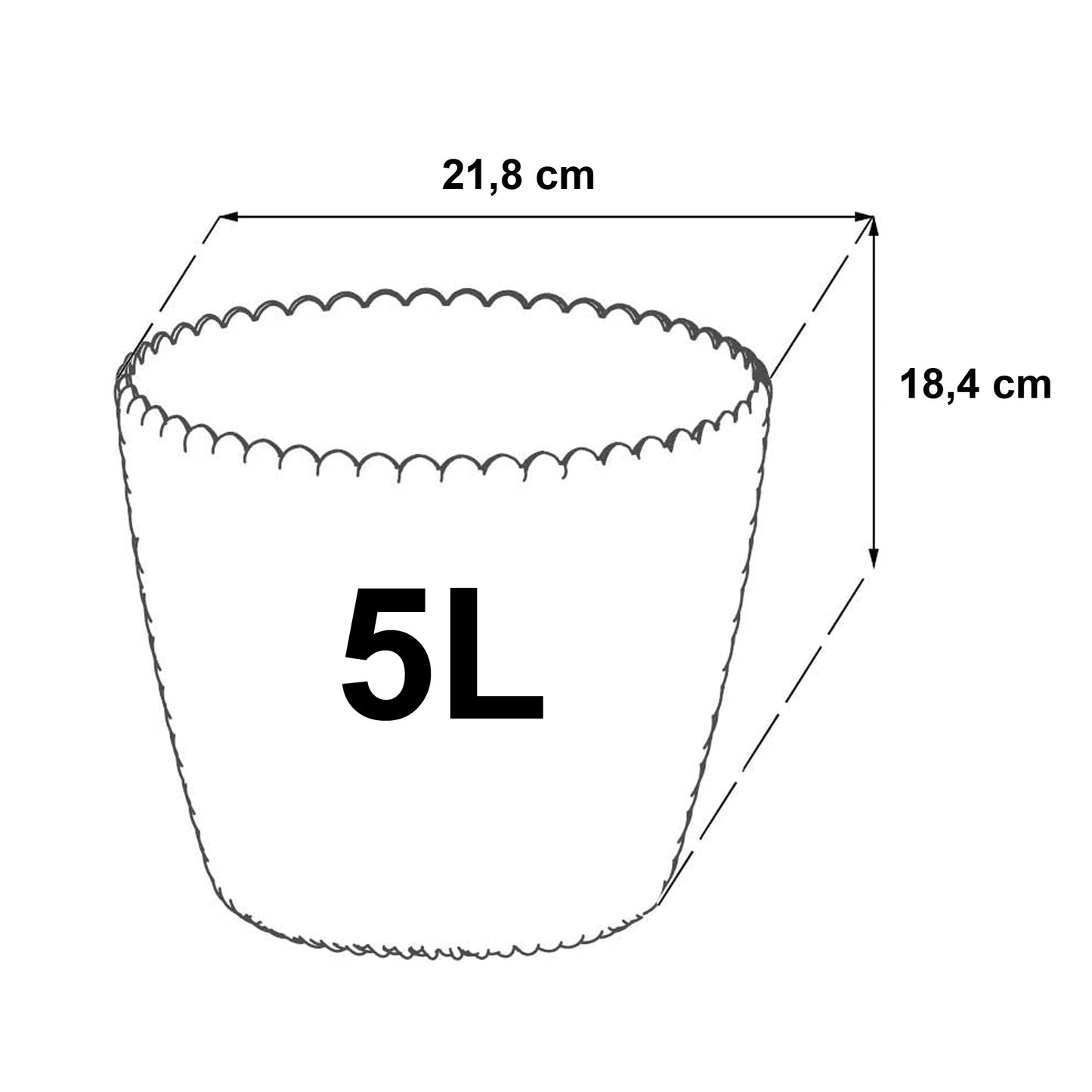 Maceta Redonda 5l Prosperplast Splofy De Plastico En Color Blanco, Ø21,8 X 18,4 Cm_1
