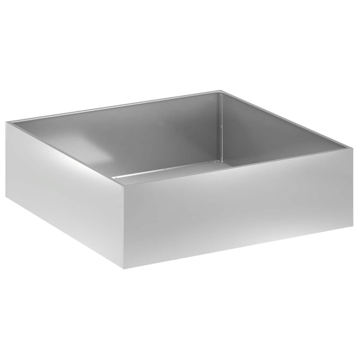 Macetero De Jardín Plateado 80 X 80 X 30 Cm Acero Galvanizado_0