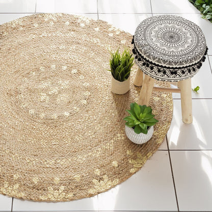 Wellhome Alfombra Oro Brillante Yute_2