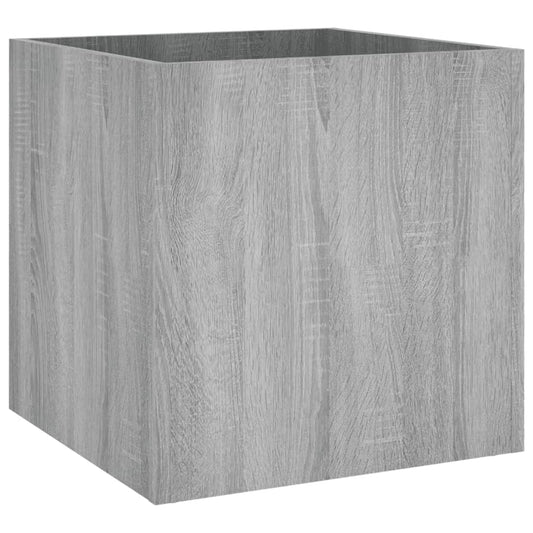 Jardinera Sonoma Gris 40x40x40 Cm Madera De Ingeniería_0