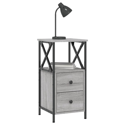 Mesitas Noche 2 Uds Madera Ingeniería Gris Sonoma 34x35,5x70 Cm_2