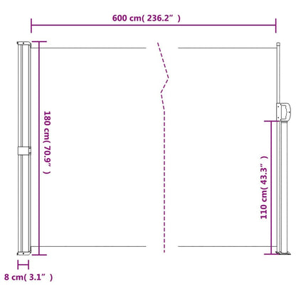 Vidaxl Toldo Lateral Retráctil Azul 180x600 Cm_2