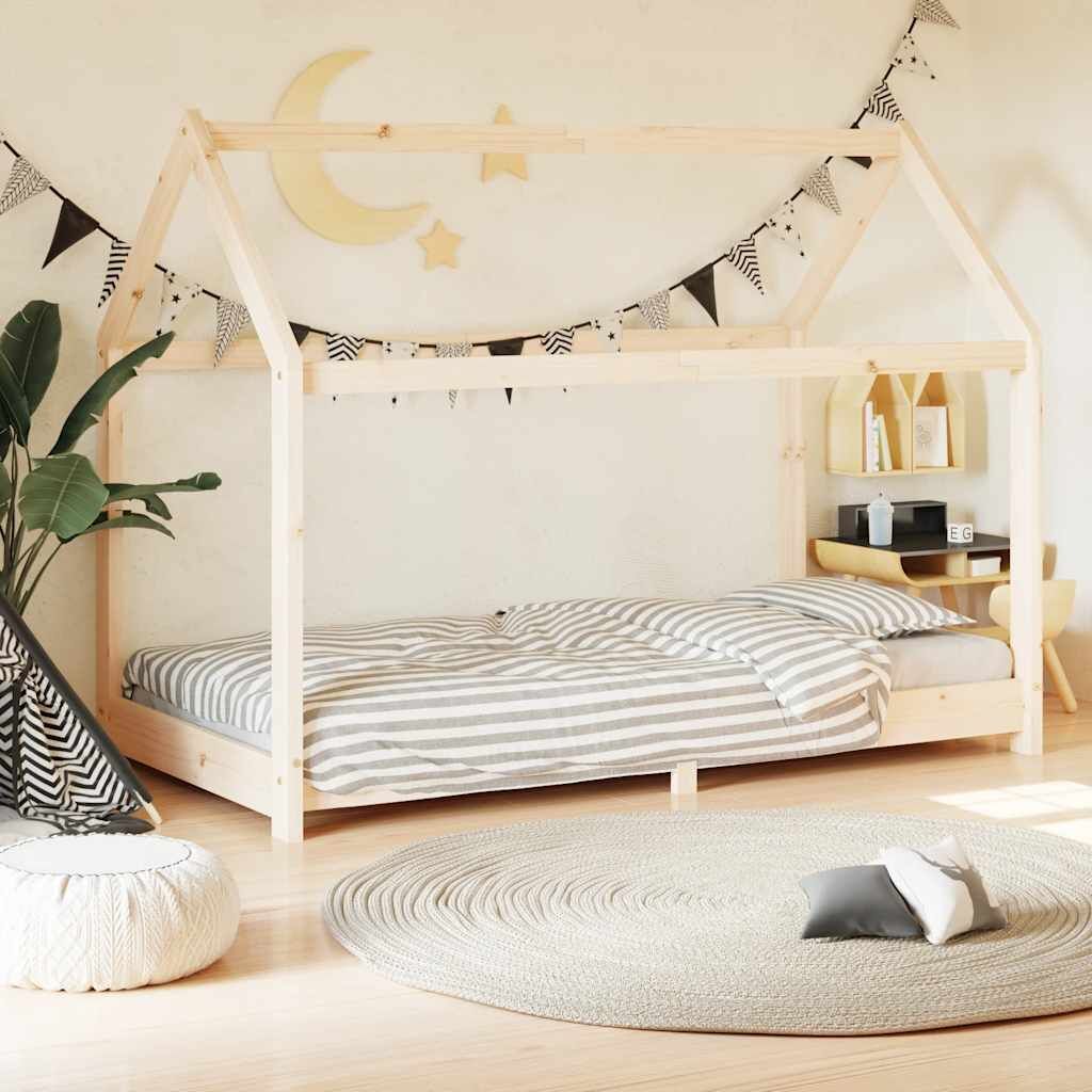 Vidaxl Estructura De Cama Infantil De Madera Maciza De Pino 80x160 Cm_1