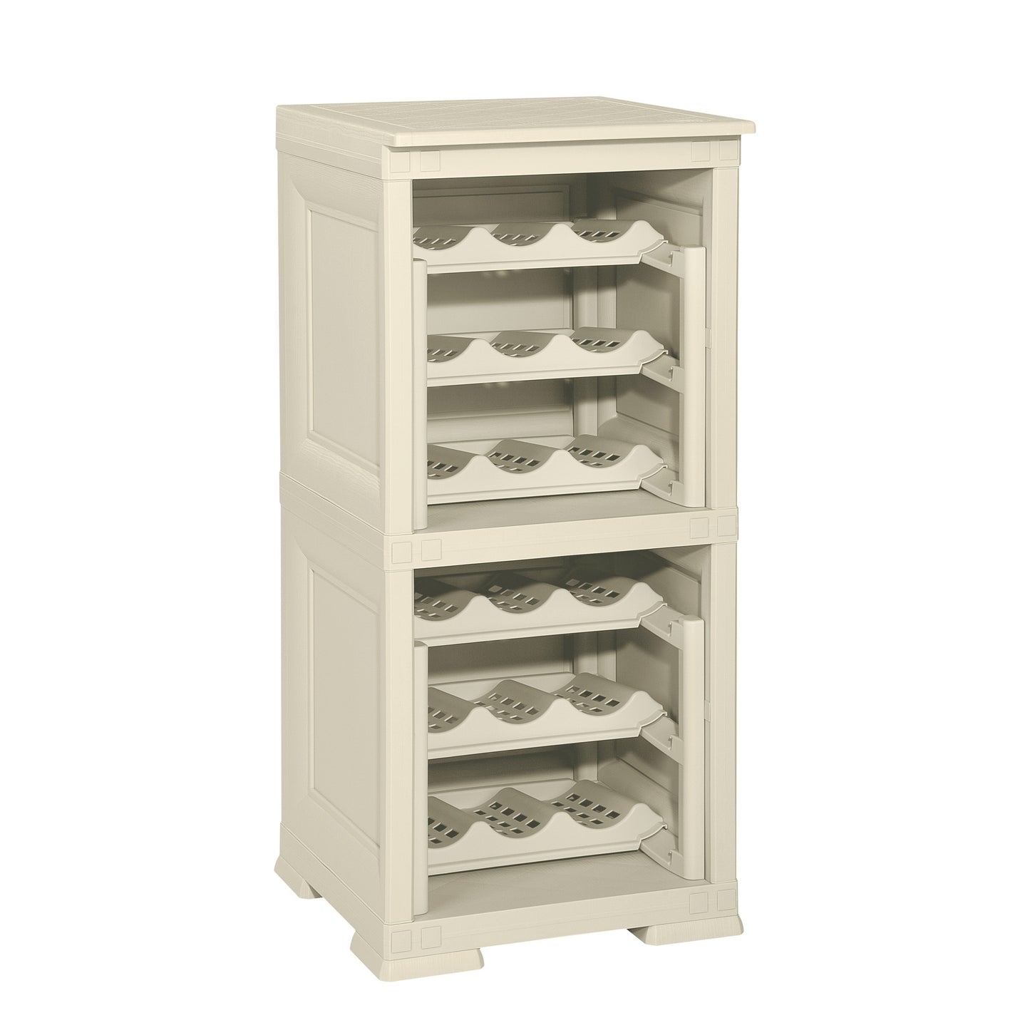 2 Estantería De Almacenamiento Modular Con Rejilla Para 18 Botellas Gris_0