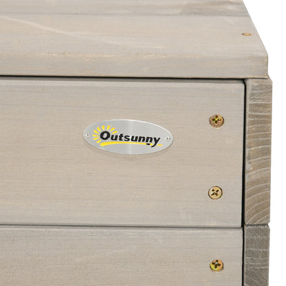 Outsunny Arenero De Madera Para Niños De 3-7 Años Techo Ajustable 114x113x110 Cm_3
