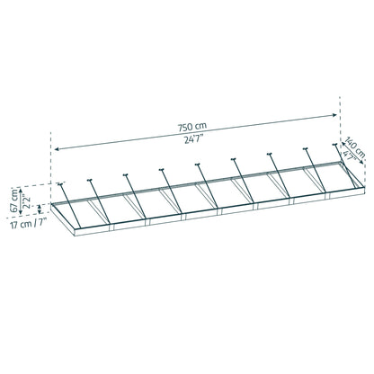 Sophia XL Canopy de porta 140x750 cm transparente 