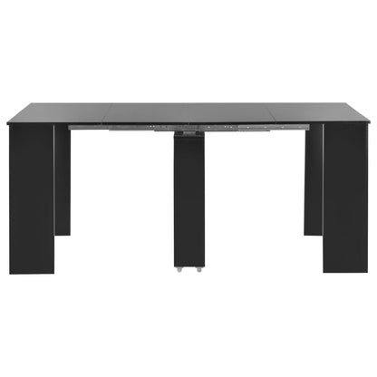 Mesa De Comedor Extensible Negro Brillante 175x90x75 Cm_0