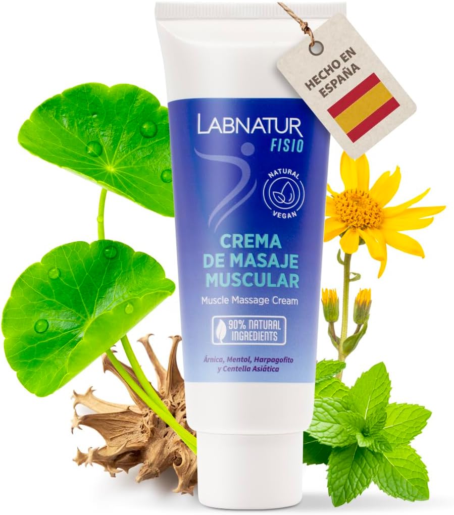 Crema de Masaje Muscular Labnatur Fisio 125 ml | Preparación y Recuperación | Árnica y Mentol | Refrescante | Vegano_0