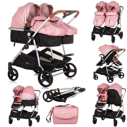 Carrito De Bebé Gemelar Dúo Smart Flamingo_0