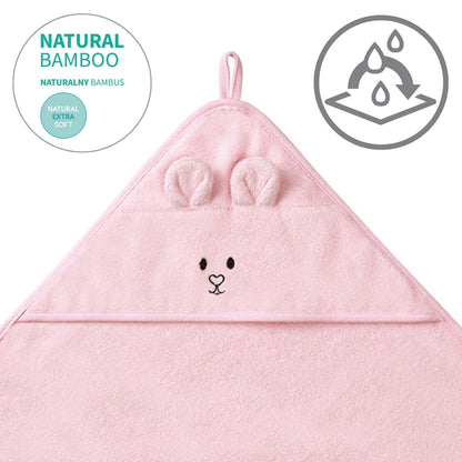 Capa De Baño Bamboo Xl Para Bebés Conejito Rosa_2