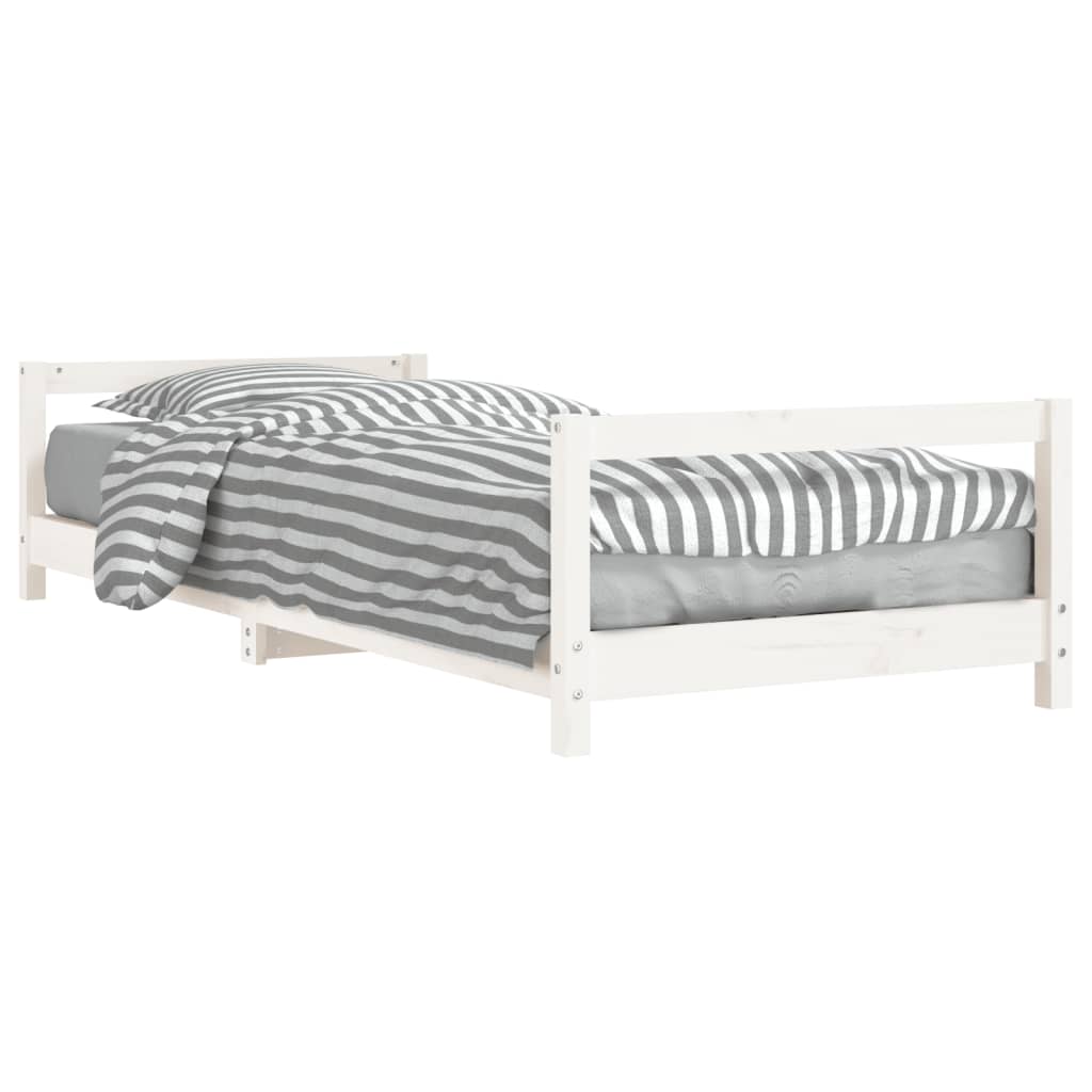 Estructura De Cama Para Niños Madera De Pino Blanco 90x200 Cm / Vetonek_0