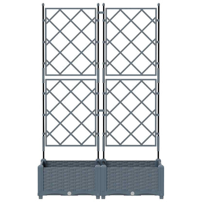 Macetero De Jardín 2 Uds. Gris Claro 80 X 40 X 125,5 Cm Pp_4