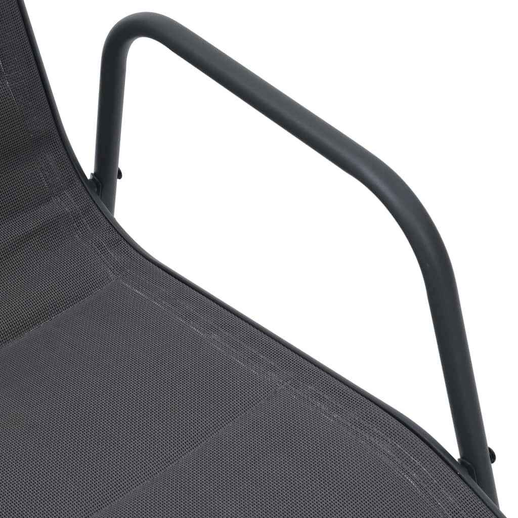 Vidaxl Sillas De Jardín Apilables 2 Uds Acero Textilene Gris Antracita_5