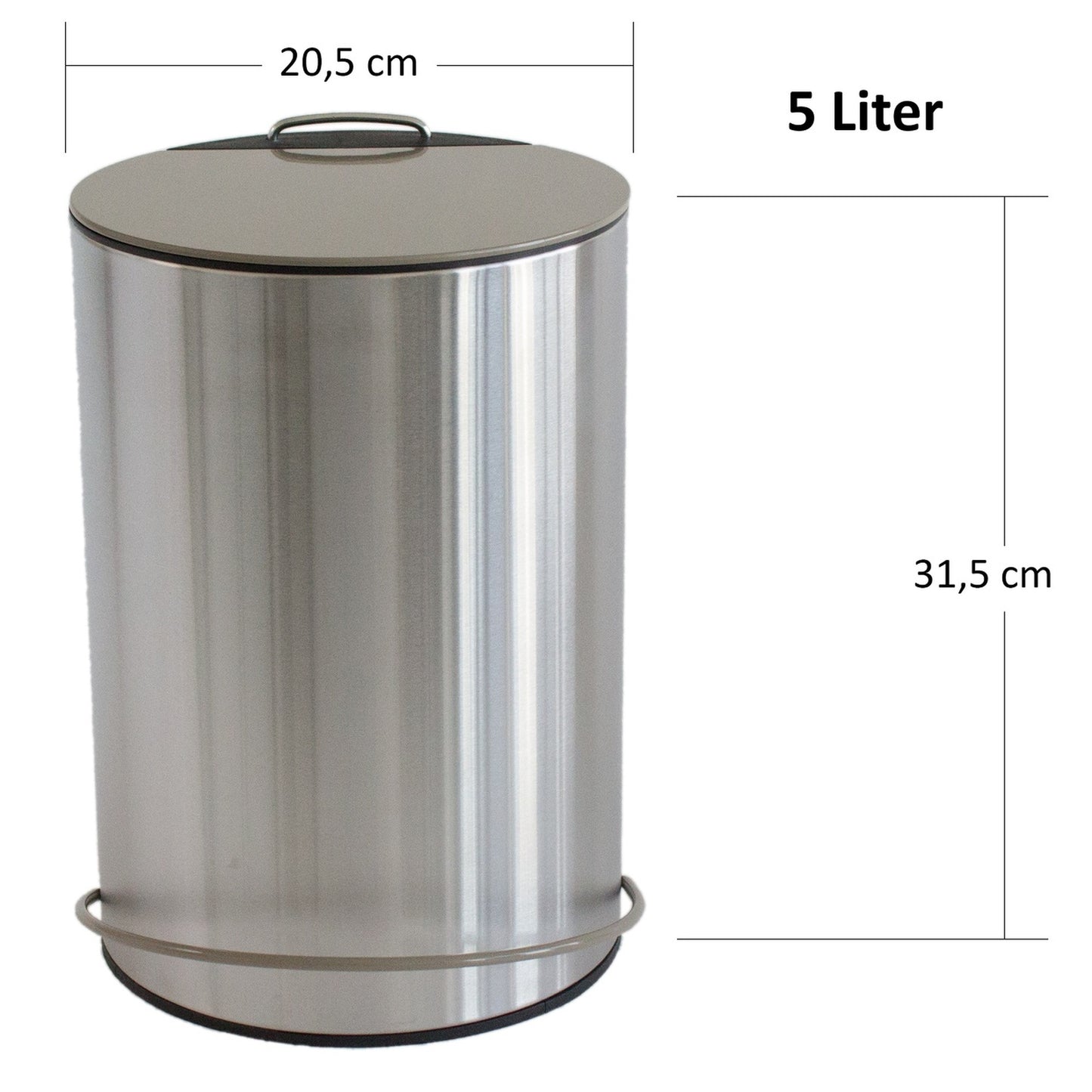 Cubo De Basura 5l, Cromado, 5 Litros_1