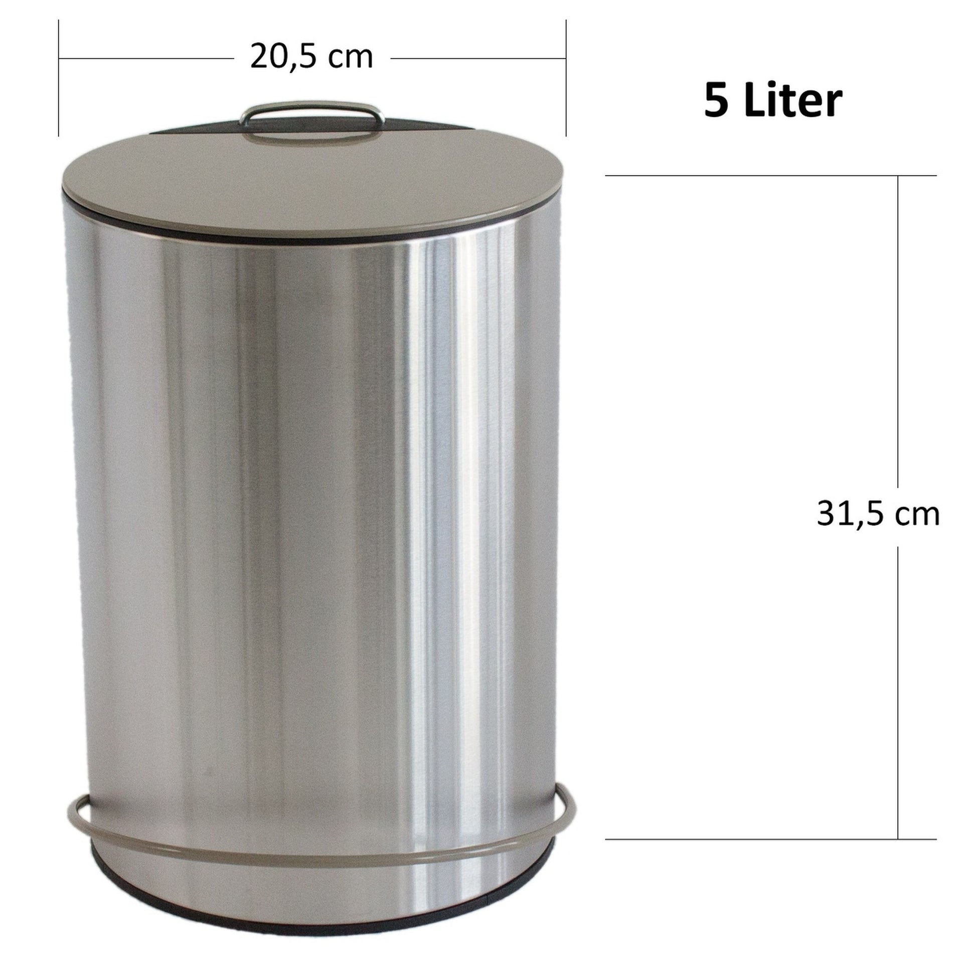 Cubo De Basura 5l, Cromado, 5 Litros_1