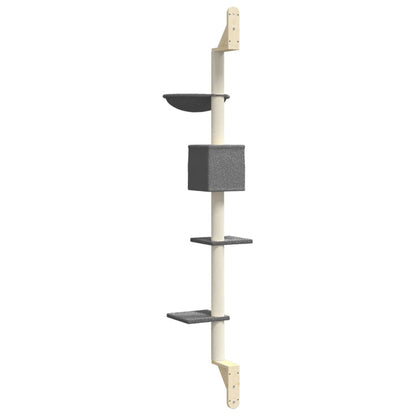 Vidaxl Árbol Rascador Para Gatos De Pared Gris Oscuro 187 Cm_5