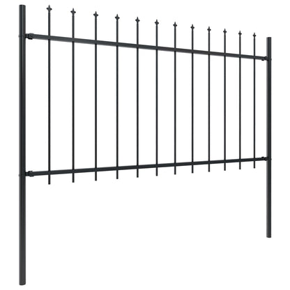 Valla De Jardín Con Puntas De Lanza Acero Negro 11,9x1 M / Vetonek_4
