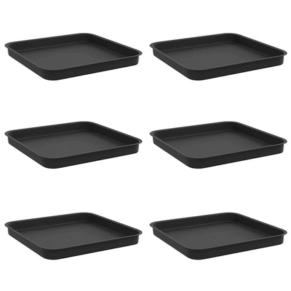 Bandeja Cuadrada Para Flores 6 Uds. Negro 21 X 21 X 2 Cm_0