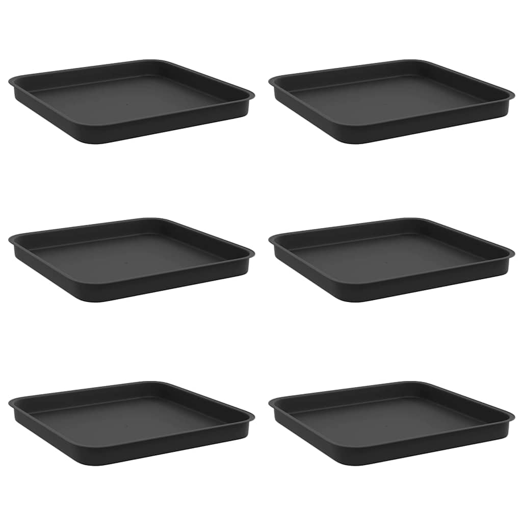 Bandeja Cuadrada Para Flores 6 Pcs Negro 21 X 21 X 2 Cm_0