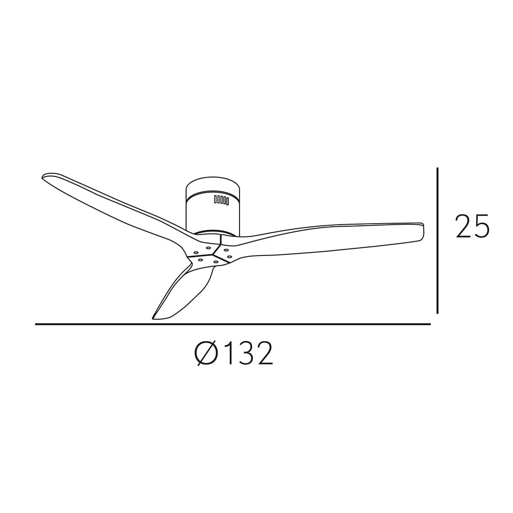 Ventilador Dc Aguilon Niquel 3 Aspas Haya 5 Velocidades Sin Luz Remoto Y Temporiz.132d_3