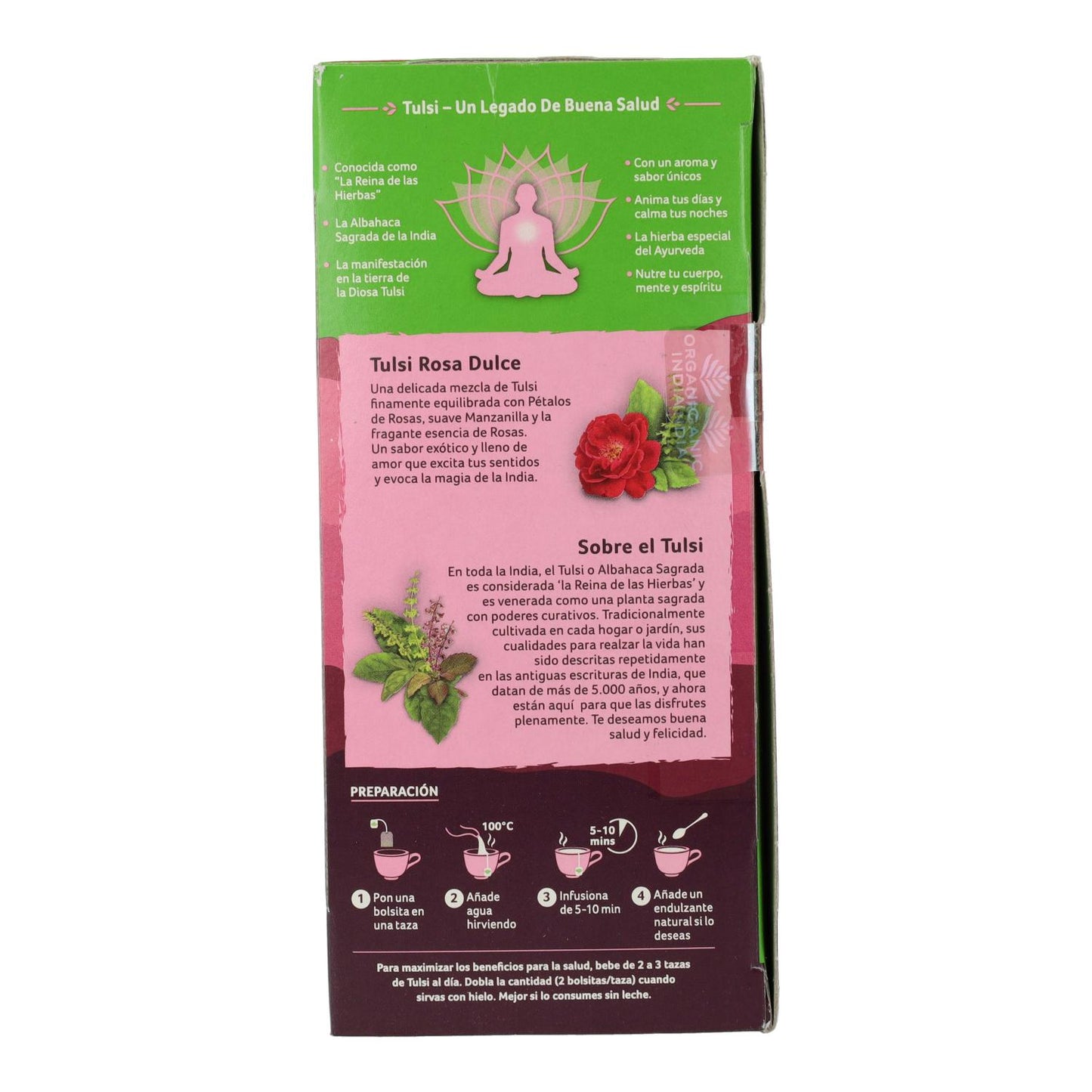 Tulsi Sweet Rose Biológico Índia 25 saquetas