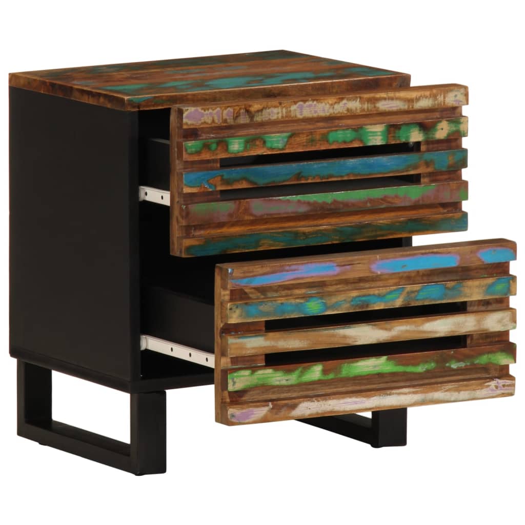 Mesitas De Noche 2 Uds De Madera Maciza Reciclada 40x34x46 Cm_1