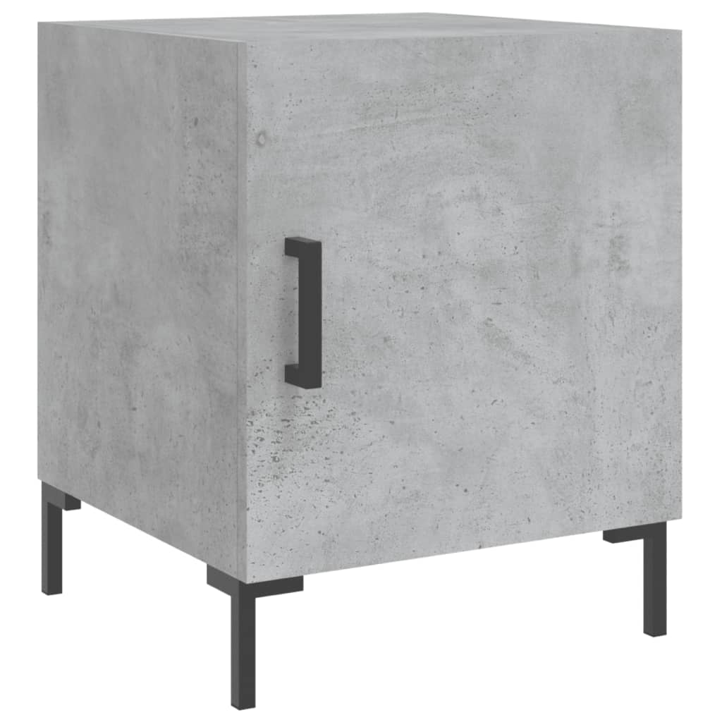 Mesita De Noche Madera De Ingeniería Gris Hormigón 40x40x50 Cm_0
