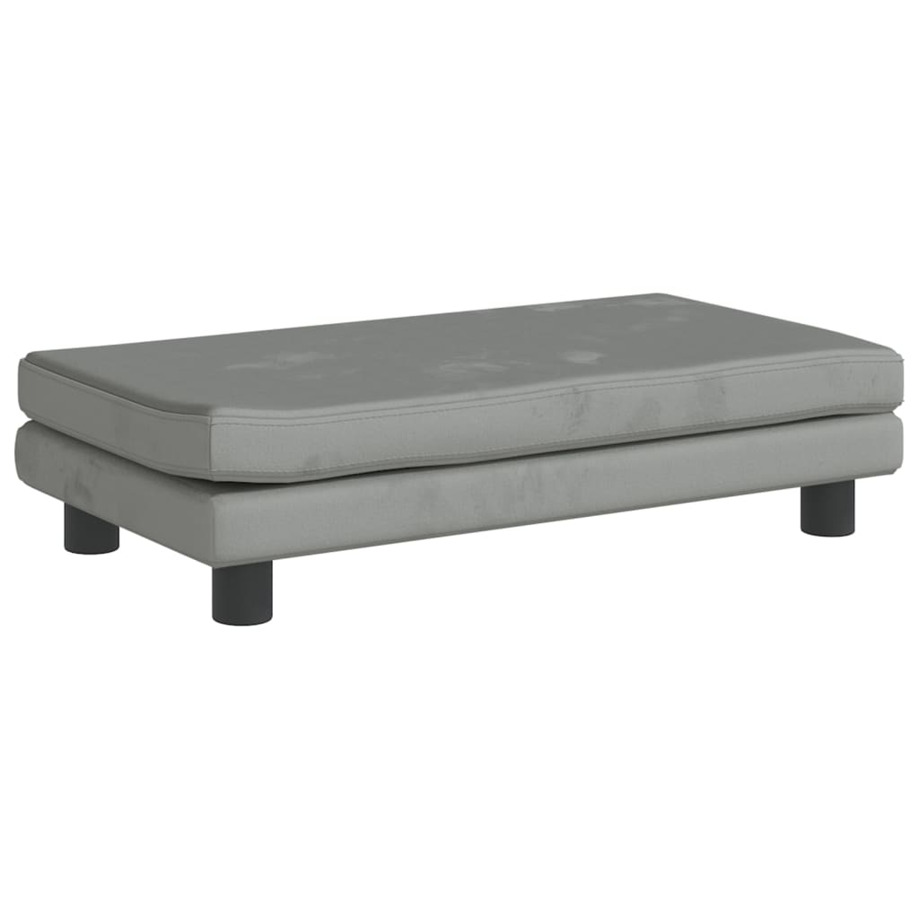 Cama De Perros Con Extensión Terciopelo Gris Claro 100x50x30 Cm / Vetonek_0