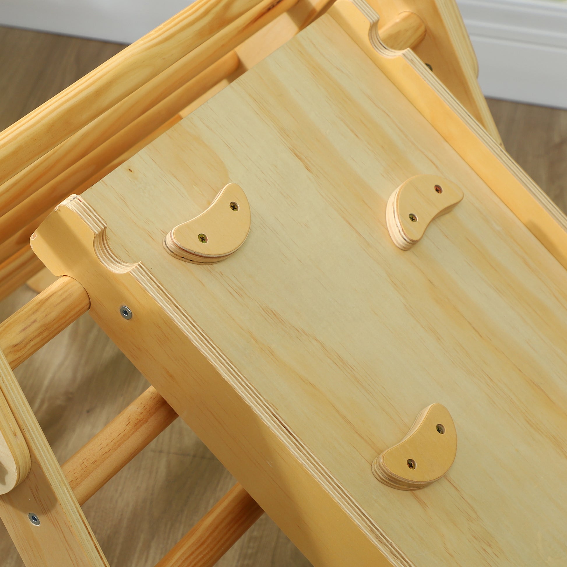 Aiyaplay Triángulo De Escalada De Madera 3 En 1 147x64,5x63 Cm Natural_4