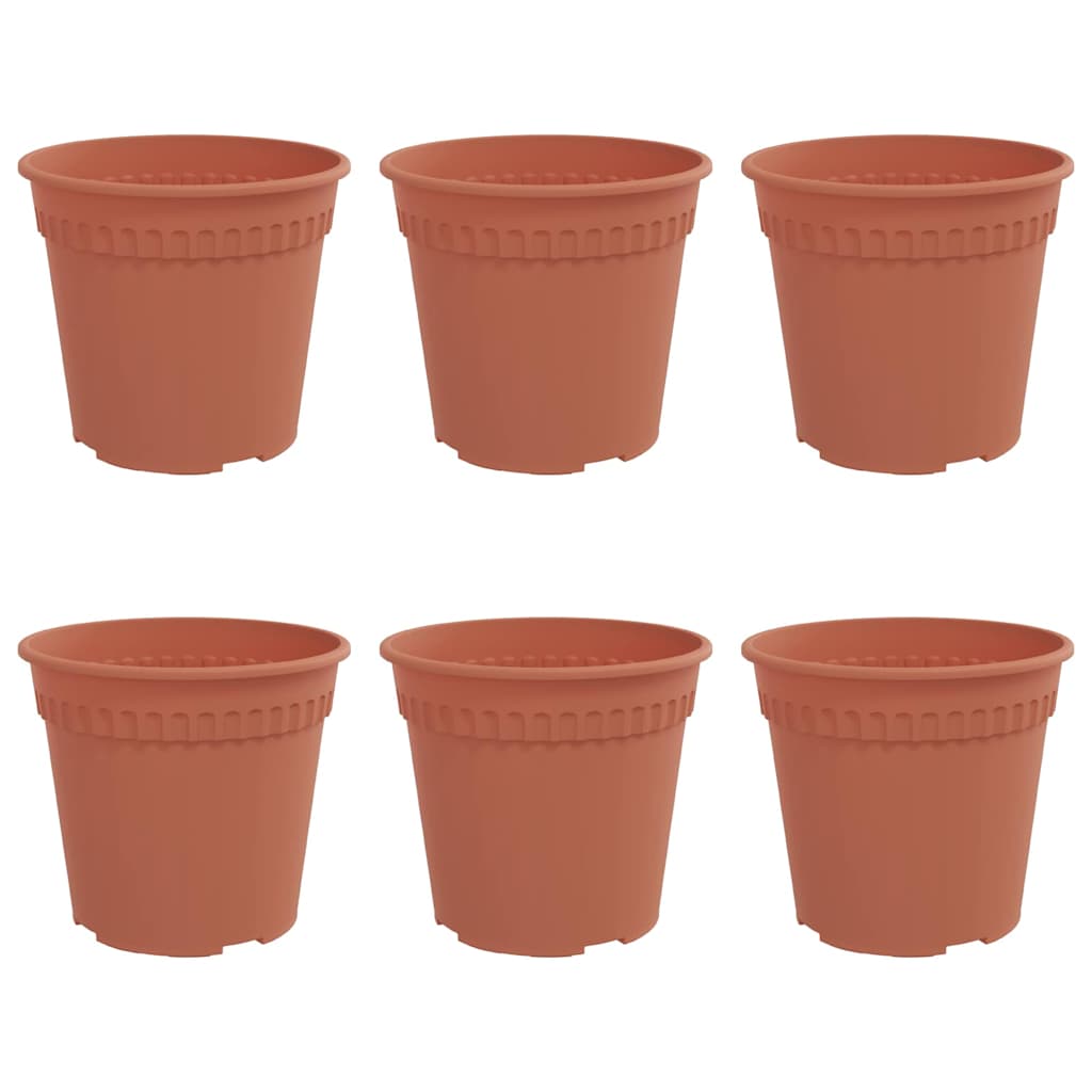 Maceta Redonda Para Flores 6 Pcs Rojo Ladrillo Ø 19 X 16 Cm_0
