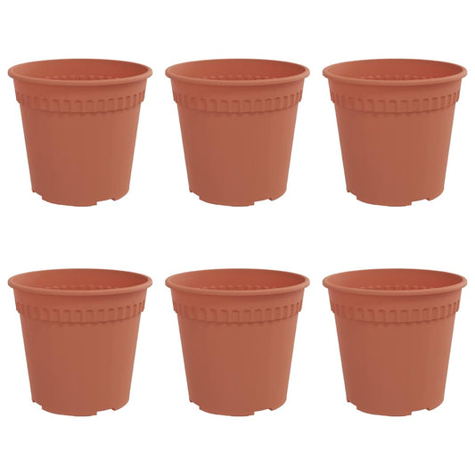 Maceta Redonda Para Flores 6 Pcs Rojo Ladrillo Ø 19 X 16 Cm_0