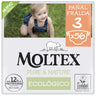 Fraldas T3 (4-10 kg) Moltex Pure & Nature, 56 unidades