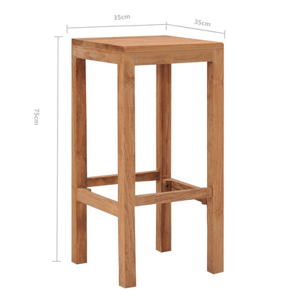 Taburetes De Barra De Cocina 4 Unidades Madera Maciza De Teca_4