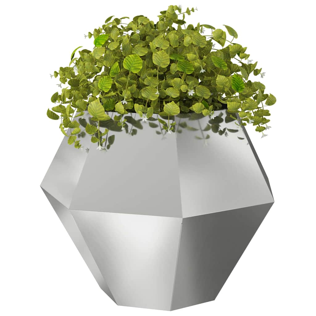 Jardinera 2 Pcs Plateado 100 X 100 X 80 Cm Acero Galvanizado_2