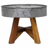 Mesa De Centro De Madera Reciclada Mixta Plateado 60x45 Cm