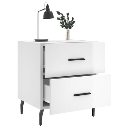 Mesita Noche 2 Uds Madera Ingeniería Blanco Brillo 40x35x47,5cm_2