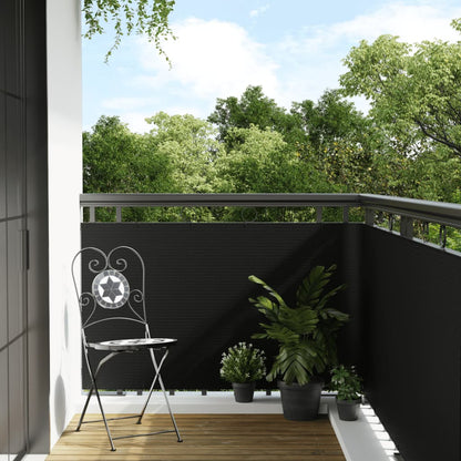 Toldo Para Balcón Ratán Sintético Negro 1000x80 Cm / Vetonek_0