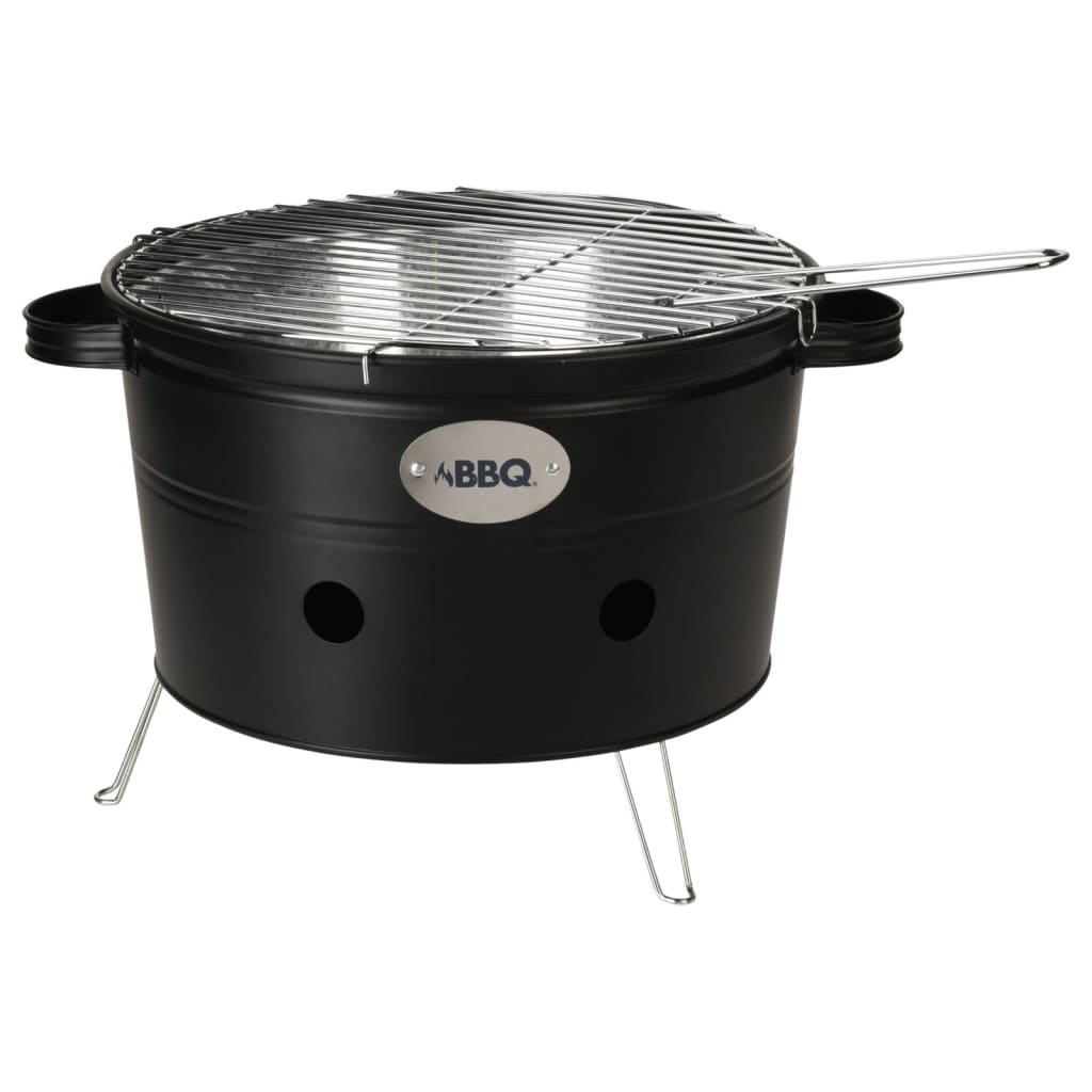 Progarden Barbacoa De Cubo Con 2 Asas Negro Mate 34,5 Cm / Vetonek_0