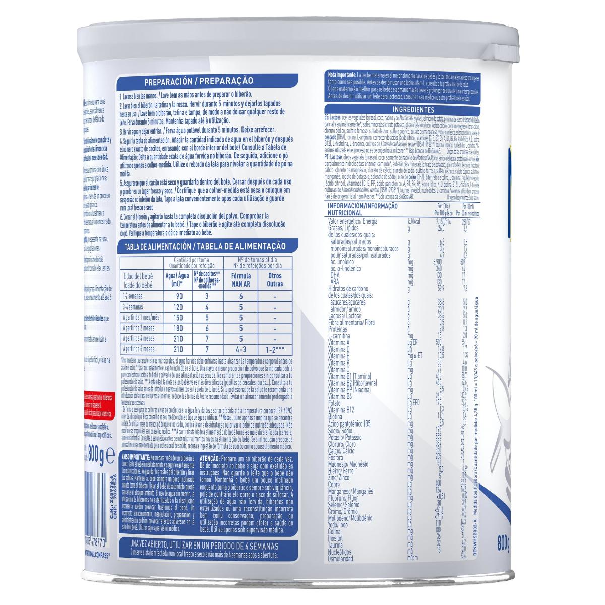 Nan Expertpro AR Alimento para lactentes com regurgitação Nestlé 800 g