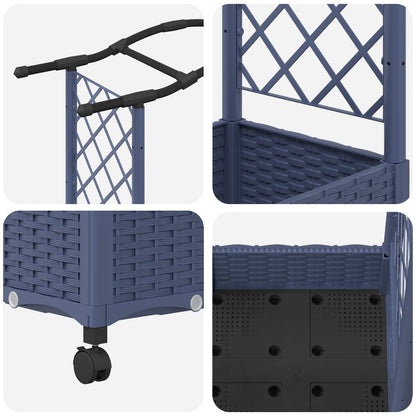 Cama Elevada Con Trellis Y Techo Gris 207 X 40 X 129 Cm Pp_5