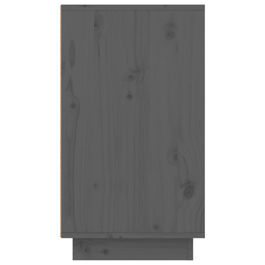 Mueble Zapatero De Madera Maciza De Pino Gris 110x34x61 Cm / Vetonek_4