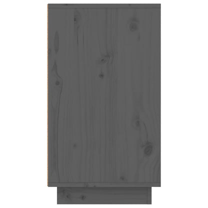 Mueble Zapatero De Madera Maciza De Pino Gris 110x34x61 Cm / Vetonek_4