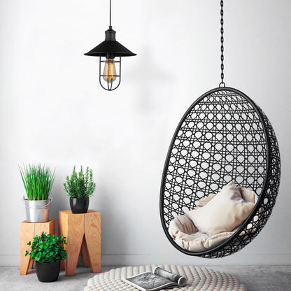 Aplique De Pared, Metal , Negro, 25x25x40, Casquillo E 27 Max 40 W