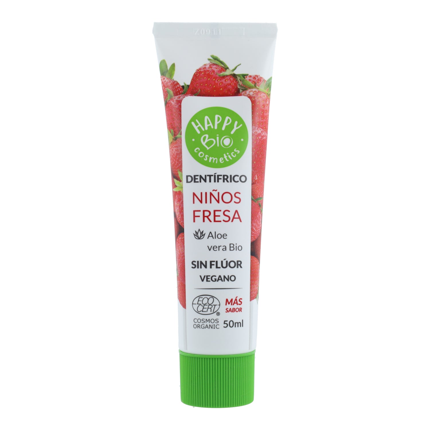 Dentífrico Niños Fresa sin fluor HappyBio 50 ml