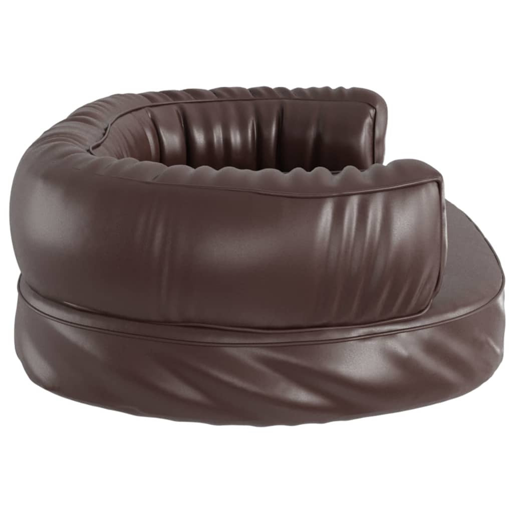 Vidaxl Cama Para Perros De Espuma Cuero Sintético Marrón 60x42 Cm_4
