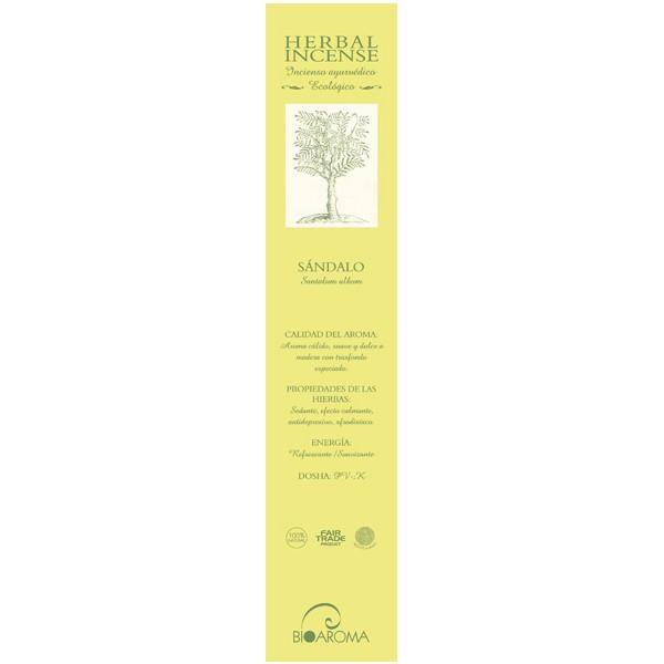 Incenso orgânico de sândalo Bioaroma, 12 varetas