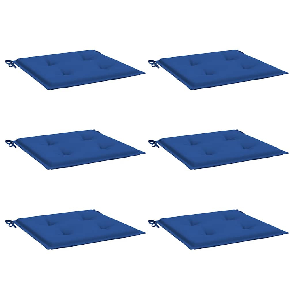 Vidaxl Cojines De Silla De Jardín 6 Uds Tela Oxford Azul 40x40x4 Cm_0