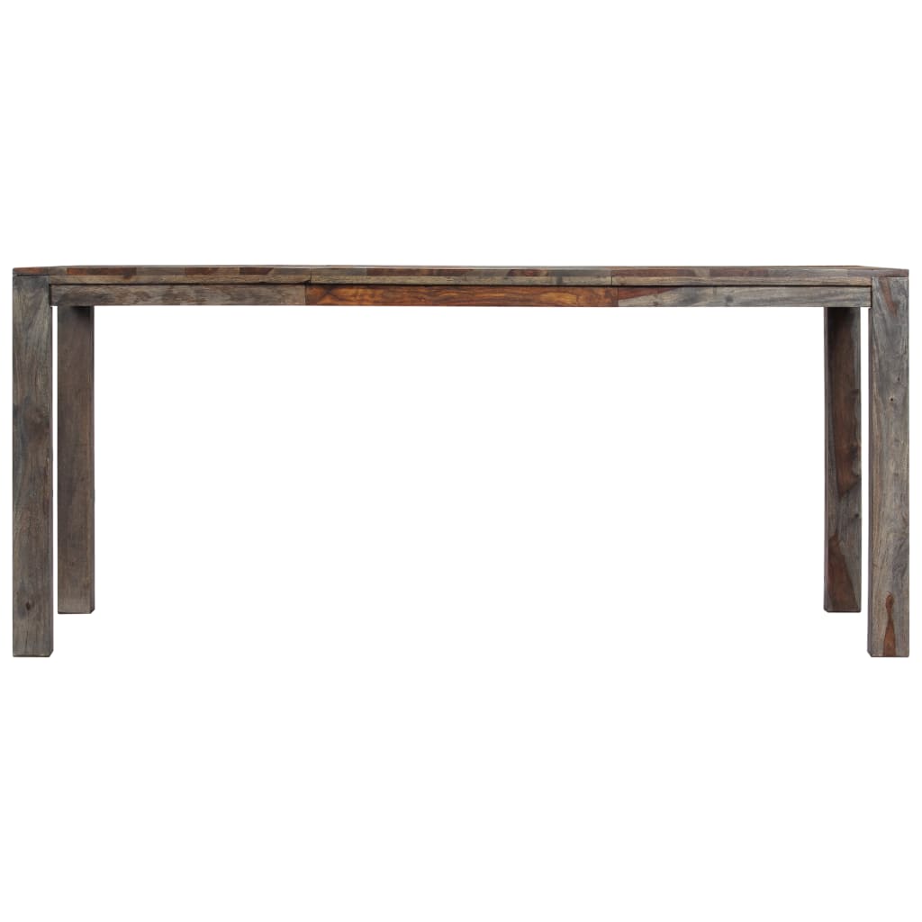 Mesa De Comedor De Madera Maciza De Sheesham Gris 180x90x76 Cm_0